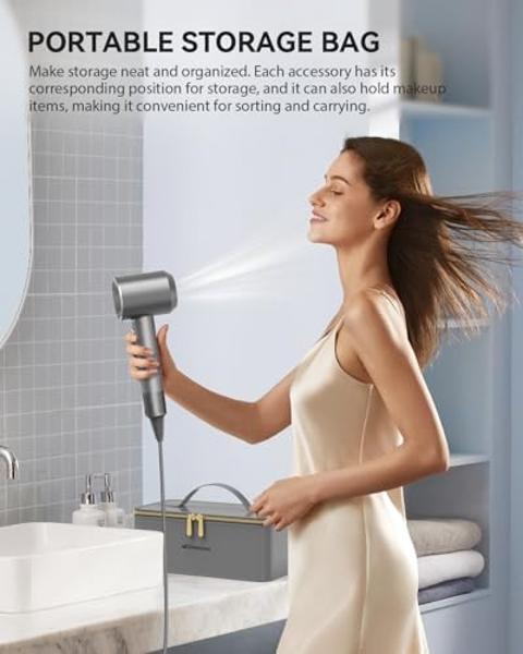 INFINITIPRO by CONAIR Hair Dryer with Diffuser | Salon Performance AC Motor Blow Dryer | Includes Diffuser, Concentrator and Bonus Blow-Out Brush | Grey - Amazon Exclusive | Packag