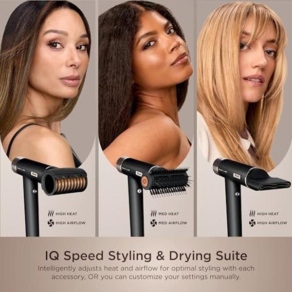 Shark SpeedStyle Pro Professional Performance High-Velocity Hair Dryer System with Scalp Shield and IQ Speed Styling & Drying Suite, Straight and Wavy Hair, Lightweight, Ionic, No 