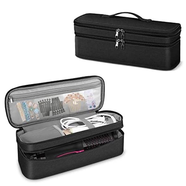 SITHON Double-Layer Travel Carrying Case for Shark FlexStyle/SmoothStyle, Water Resistant Storage Organizer Bag for Airwrap Styler, Also for Revlon One-Step Hair Dryer (Bag Only) (