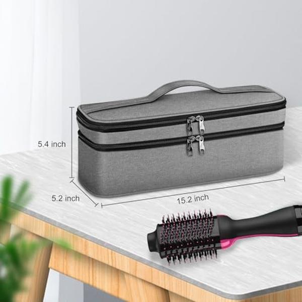 SITHON Double-Layer Travel Carrying Case for Shark FlexStyle/SmoothStyle, Water Resistant Storage Organizer Bag for Airwrap Styler, Also for Revlon One-Step Hair Dryer (Bag Only) (