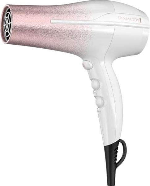 Panasonic nanoe Compact Hair Dryer for Healthy-Looking Hair, 1400W Portable Hair Dryer with Folding Handling and QuickDry Nozzle for Fast Drying – EH-NA27-K (Black/Pink)