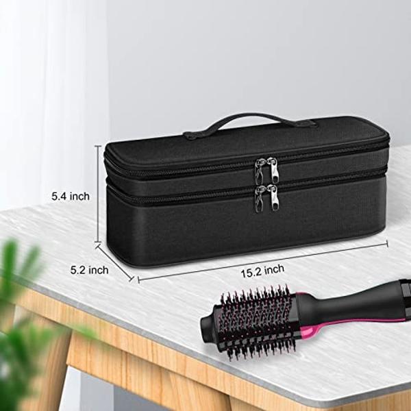SITHON Double-Layer Travel Carrying Case for Shark FlexStyle/SmoothStyle, Water Resistant Storage Organizer Bag for Airwrap Styler, Also for Revlon One-Step Hair Dryer (Bag Only) (
