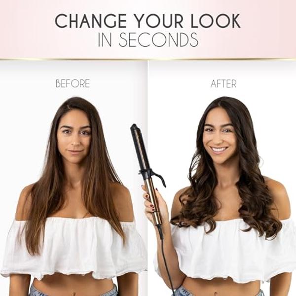 Conair Instant Heat 1 1/4-Inch Curling Iron, 1 ¼ inch barrel produces loose curls – for use on medium and long hair