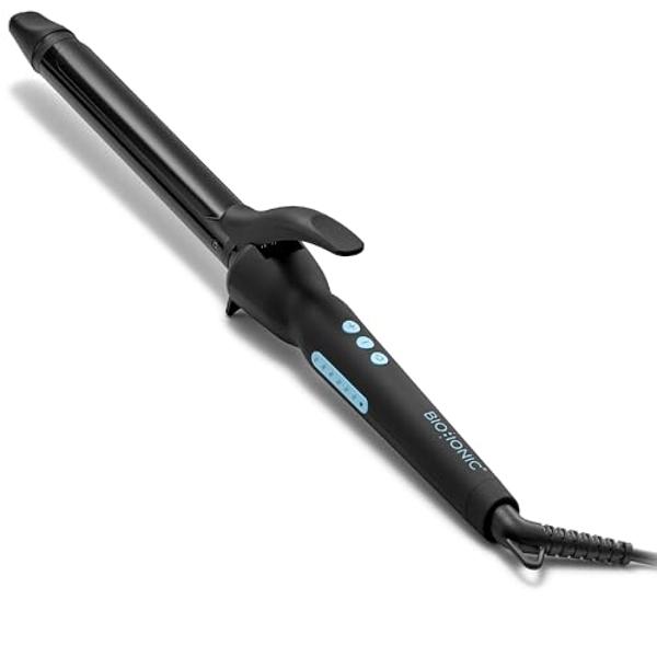 Bio Ionic Long Barrel Styler, 1" Curling Iron with Moisture Heat Technology & NanoIonic MX, Verstatile Curling Wand with Longer Barrel for Large Sized Soft Curls & Waves