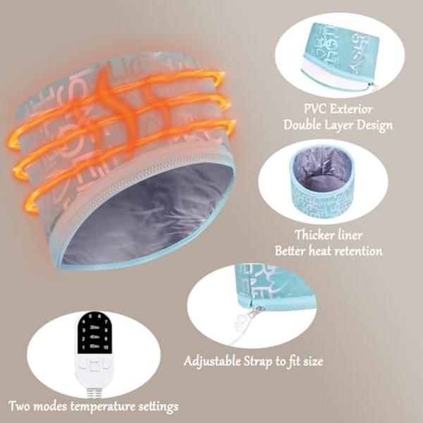 Hair Steamer for Natural Hair Home Use, Heat Cap for Deep Conditioning with Adjustable 2 Modes, and Intelligent Protection Black Hair Women for Scalp Treatment Spa Hair Care, Bronz