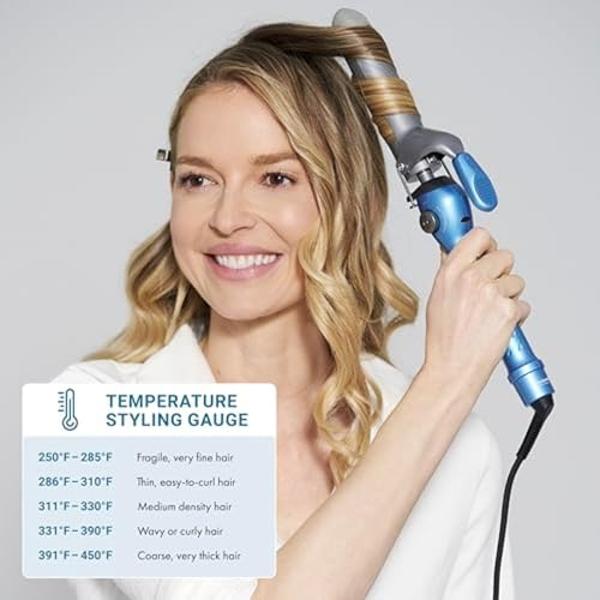 BaBylissPRO Nano Titanium Spring Curling Iron, 1.25" Professional Spring Hair Curler for Long Lasting Curls & All Hair Types