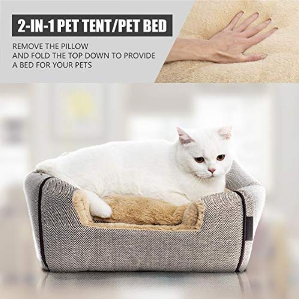 WINDRACING Cat Bed for Indoor Cats - Cat Cave Beds Cat House Cat Tent with Removable Washable Cushioned Pillow, Soft Kitten beds,Cat Beds & Furniture, for Small and Medium Pet Bed