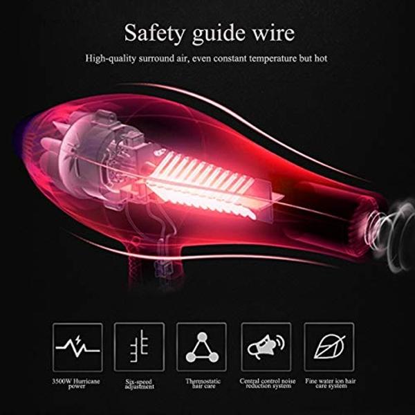 Hair Dryer Professional Blow Dryer Negative Ions 3500W Powerful Fast Drying Low Noise Long Cord Quick Dryer with Nozzle and Diffuser Hair Blow Dryer with 2 Speed and 3 Heat Setting