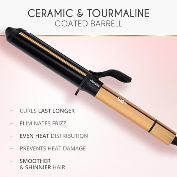 Bio Ionic Long Barrel Styler, 1" Curling Iron with Moisture Heat Technology & NanoIonic MX, Versatile Curling Wand with Adjustable Heat Settings, Hair Curler with 2" Extended Barre