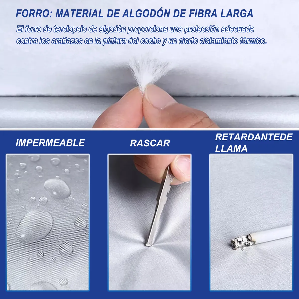 Funda automovil  cubierta 4.85 x 1.9 x 1.85 metros 