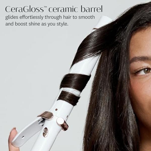 T3 SinglePass Curl X Extra-Long Barrel 1.25" Curling Iron with 9 Heat Settings and Ceramic Barrel for Fast Styling and Lasting Results on All Hair Types