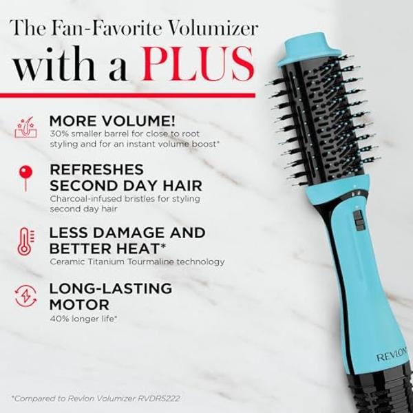 REVLON One Step Volumizer Plus Hair Dryer and Styler | More Volume, Less Damage, and More Styling Control for Easy and Fast Salon-Style Blowouts, Plus Travel Friendly (Mint)