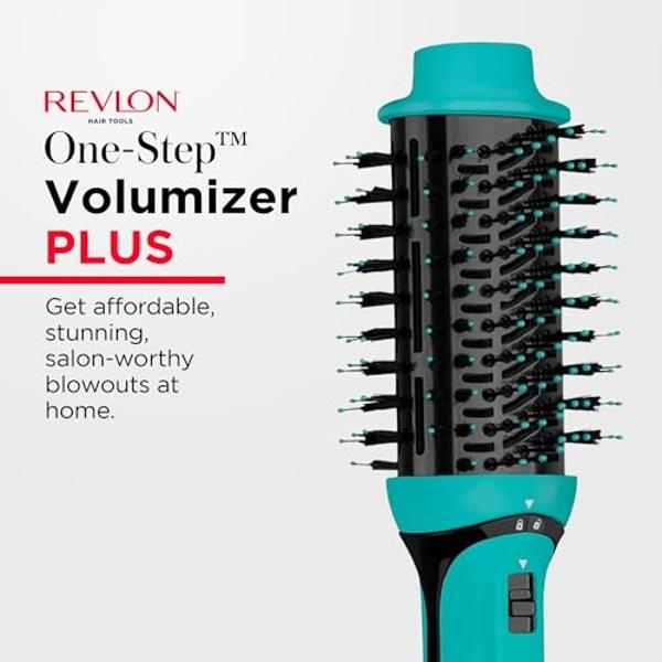 REVLON One Step Volumizer Plus Hair Dryer and Styler | More Volume, Less Damage, and More Styling Control for Easy and Fast Salon-Style Blowouts, Plus Travel Friendly (Teal)