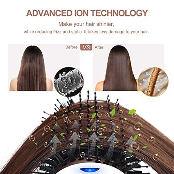 One Step Dryer & Volumizing Hot Air Brush, Blow Dryer, Ceramic Straightener, Curler & Hot Comb 4 in 1 Salon Ionic Hair Styling Tools, White