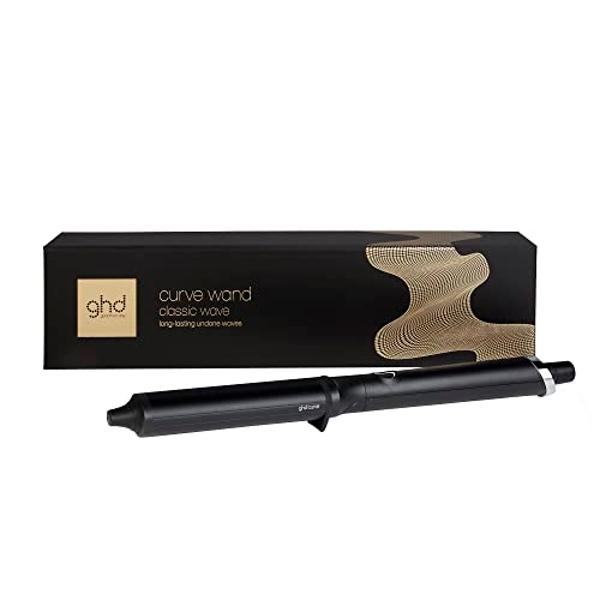 ghd Classic Wave Hair Curling Wand ― 1" - 1.5" Oval Ceramic-Coated Barrel with Safer-for-Hair Styling Tool Temperature, Achieve Beach Body Hollywood Waves to Undone Texture with Al