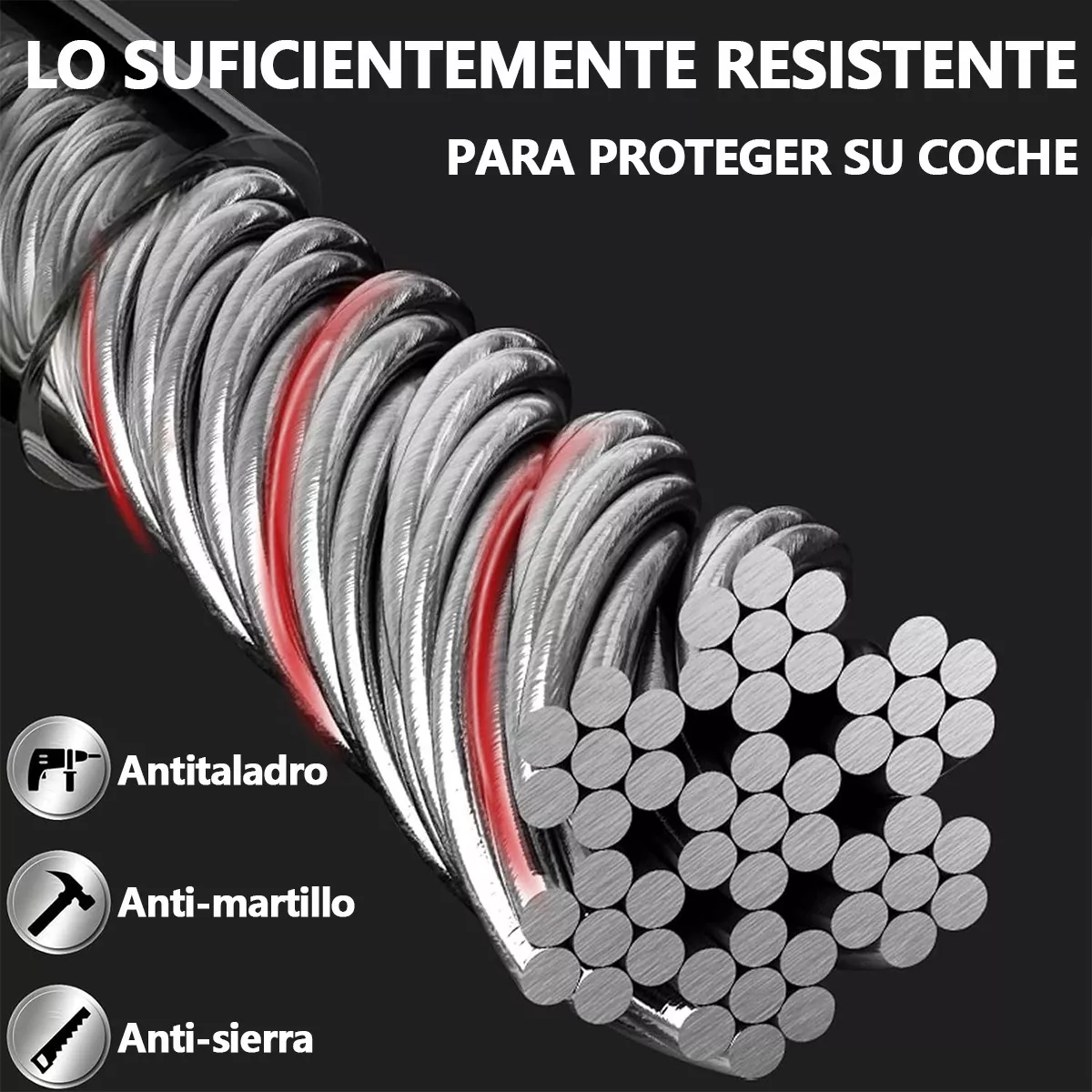 Bloqueo De Seguridad Antirrobo Del Volante Del Coche Negro