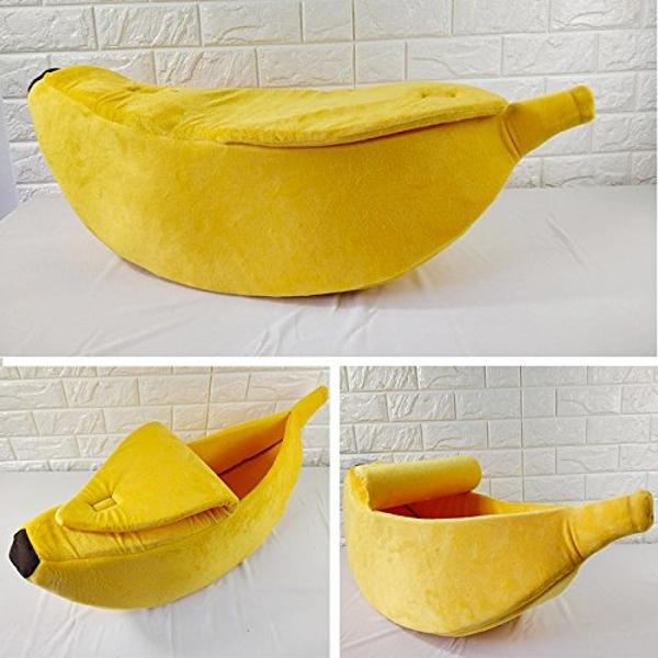 Petgrow · Cute Banana Cat Bed House Large Size, Christmas Pet Bed Soft Warm Cat Cuddle Bed, Lovely Pet Supplies for Cats Kittens Rabbit Small Dogs Bed,Yellow