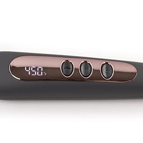 L'ANGE HAIR Le Vite Straightening Brush | Heated Hair Tool for Smoother, Frizz-Controlled Look | Dual-Voltage Hot Brush Straightener for Effortless Styling & Shine | Ceramic Standa