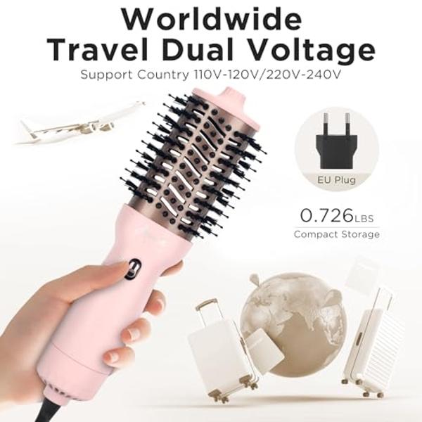 Drybar The Half Shot Small Round Blow-Dryer Brush | Faster, Easier Blowouts, From Wet to Dry, Customized Styling, Perfect for Layers, Defines Curls & Waves