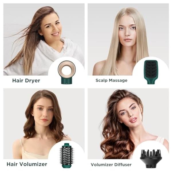 Auto Hair Curler, Automatic Curling Iron with 4 Temperature & 3 Timer, Automatic Shut-Off, Anti-Scald, Anti-Tangle Rotating Curling Wand for Hair Styling, Blue