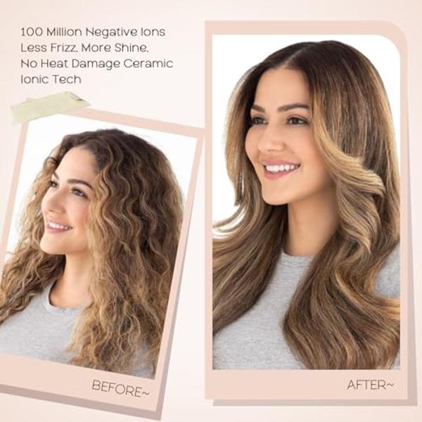 Hair Trends 1.5 Inch Barrel Round Brush Blow Dryer, Negative Ionic One Step Volumizer Dryer, 4-in-1 Hot air Brush-