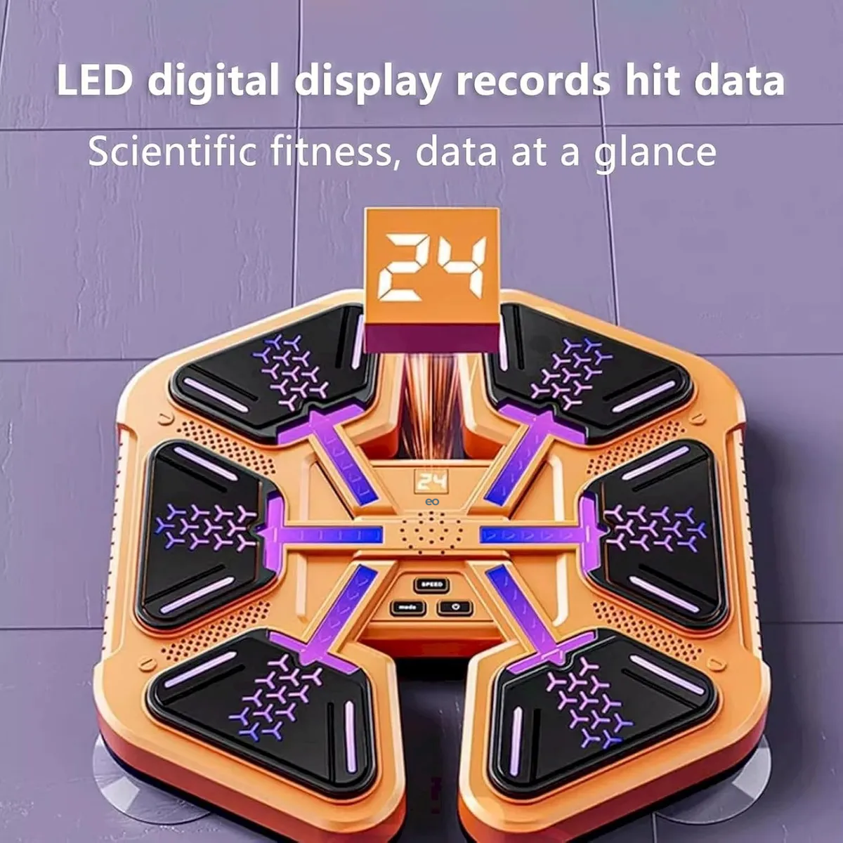 Equipo De Boxeo Música Con Pantalla Digital Modo Ajustable Naranja