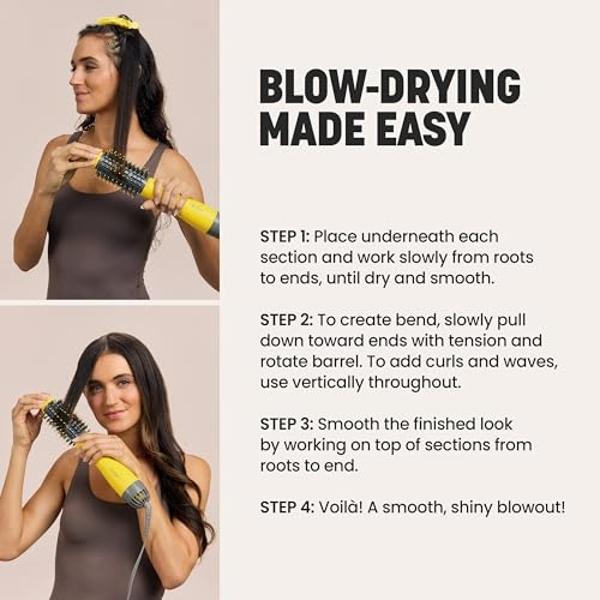 Drybar The Half Shot Small Round Blow-Dryer Brush | Faster, Easier Blowouts, From Wet to Dry, Customized Styling, Perfect for Layers, Defines Curls & Waves