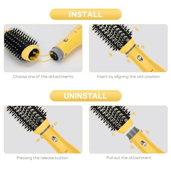 Long Barrel Curling Iron Wand Set, BESTOPE PRO 6 in 1 Curling Wand Set with Ceramic Barrel for Long/Medium Hair, 0.35"-1.25" Interchangeable Hair Wand Curler, Dual Volts, Include G