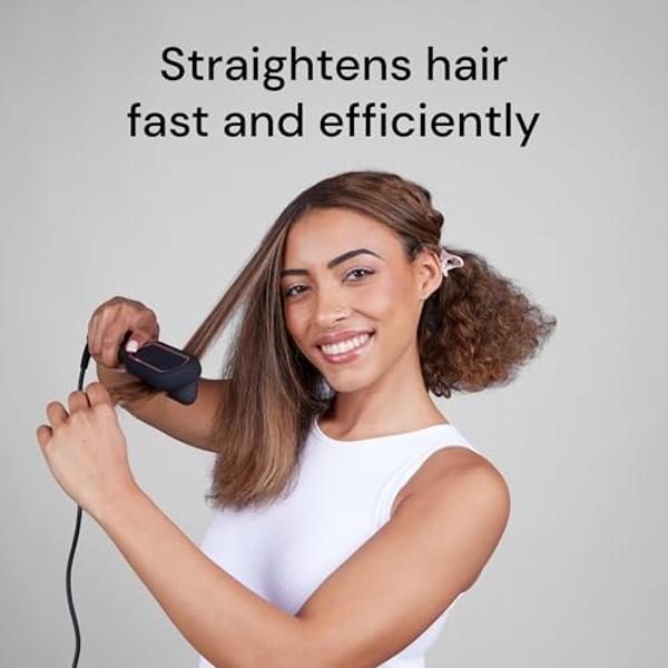 L'ANGE HAIR Smooth It 2-in-1 Digital Hair Straightener Comb with Adjustable Temperature Setting | Hot Comb Straightener for Frizz-Free, Sleek Styles on All Hair Types | (Blush)