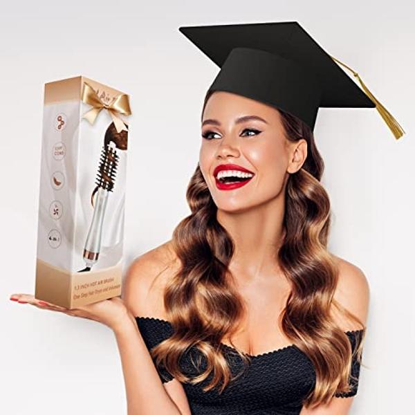 Hair Trends 1.5 Inch Barrel Round Brush Blow Dryer, Negative Ionic One Step Volumizer Dryer, 4-in-1 Hot air Brush-