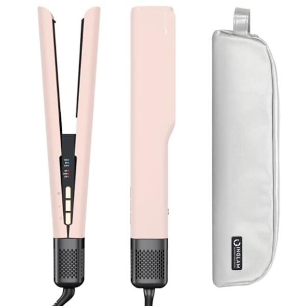 CALISTA GoGo Mini Heated Round Brush | Curl, Touch-Up, De-Frizz, and Style Hair with the Mini 7” Styling Tool | Heats to 365°F | Perfectly Designed Travel Tool | Dual Voltage (Peac