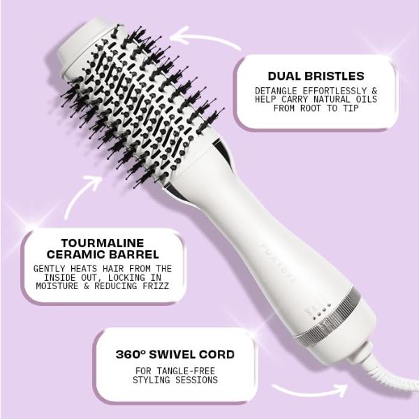 Shark HT202 SmoothStyle Heated Comb + Blow Dryer Brush, Dual Mode, for All Hair Types, Silk