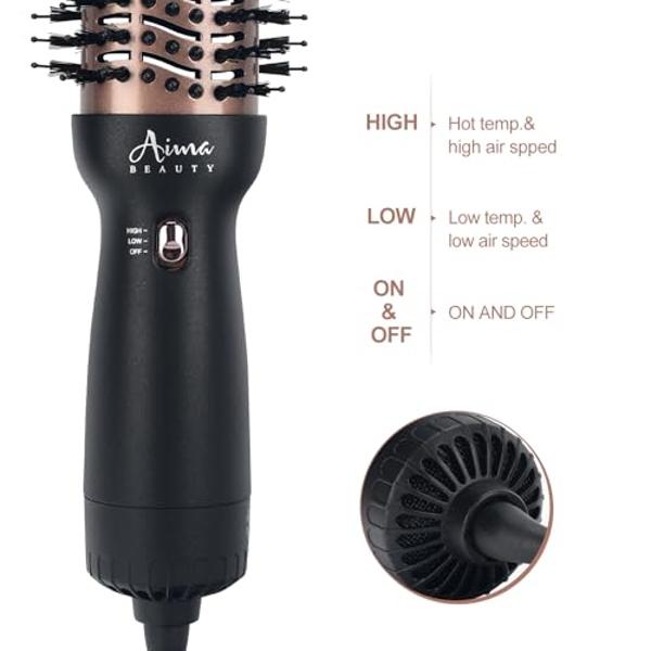 Drybar The Half Shot Small Round Blow-Dryer Brush | Faster, Easier Blowouts, From Wet to Dry, Customized Styling, Perfect for Layers, Defines Curls & Waves