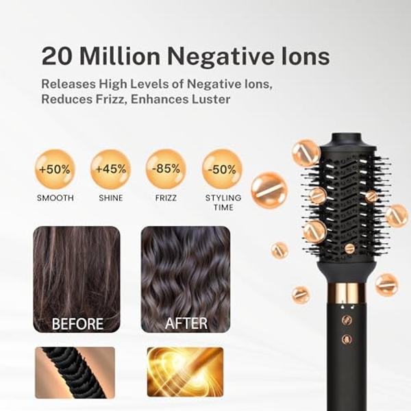 5 in 1 Hair Dryer Brush Set – Airbrush 5 in 1 Hair Styler - Hot Air Brush Styler and Dryer + Soft Microfiber Towel & Protective Gloves - Brush Hair Dryers for Women - Curl, Volumiz