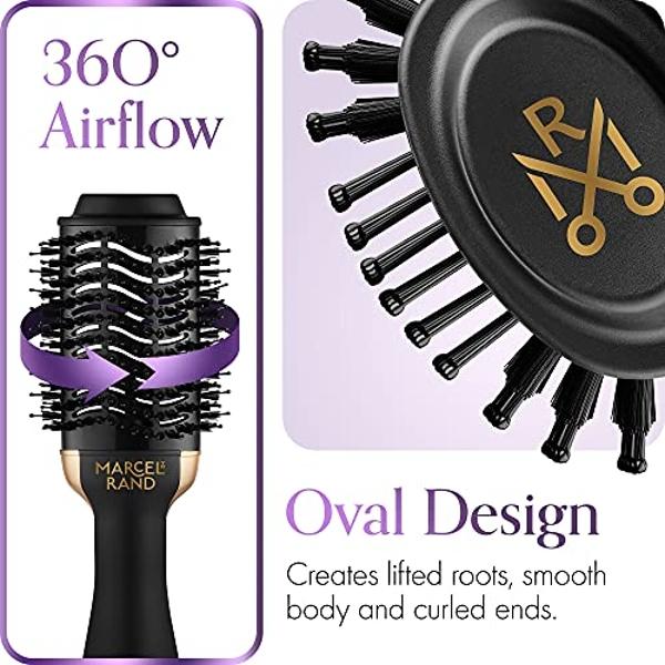Thermal Brush Heated Round Brush Thermal Hair Brush Hair Curling Brush Ceramic Titanium Barrel, 30s Fast Heating, Tourmaline Ionic Technology for Salon-Quality Blowouts Curls Waves