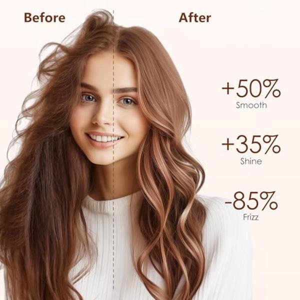 Thermal Brush for Blowout Look, 1.5 Inch Detachable Ion Ceramic Heated Round Brush for Hair Straightening & Curling Styler Tools, Makes Hair Smoother, Dual Voltage Thermal Hair Bru