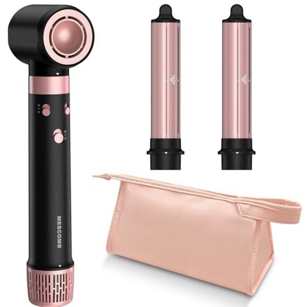 3 in 1 Air Styler with Travel Case - Ionic Hair Dryer & Air Wrap Curlers for Curling Drying, 1 Inch Curling Iron Barrel, Frizz-Free Blow Dryer No Heat Damage Fit for All Hair Types