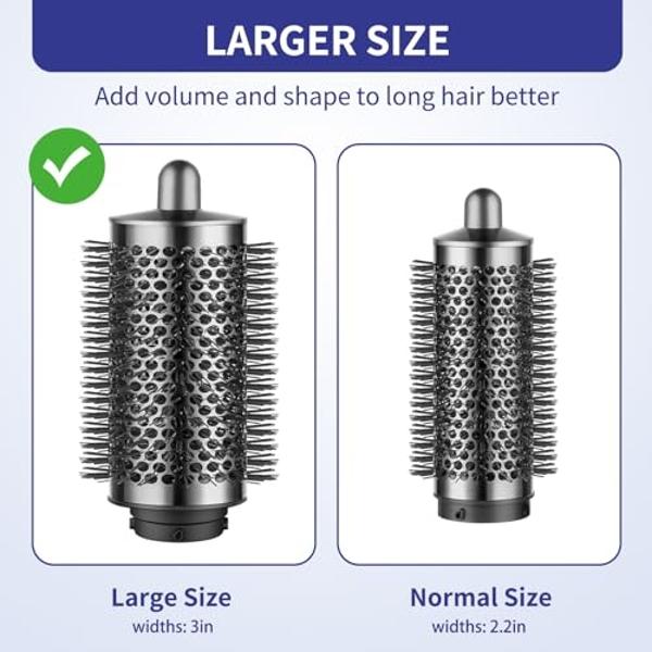 ANWA Rotating Hair Dryer Brush, 4-in-1 Hot Air Styler and Rotating Brush, Rotating Blow Dryer Brush with 2 Detachable Brushes(1.5"& 2"), Black