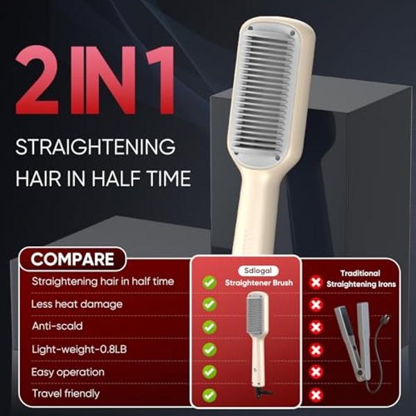 ANWA Rotating Hair Dryer Brush, 4-in-1 Hot Air Styler and Rotating Brush, Rotating Blow Dryer Brush with 2 Detachable Brushes(1.5"& 2"), Black