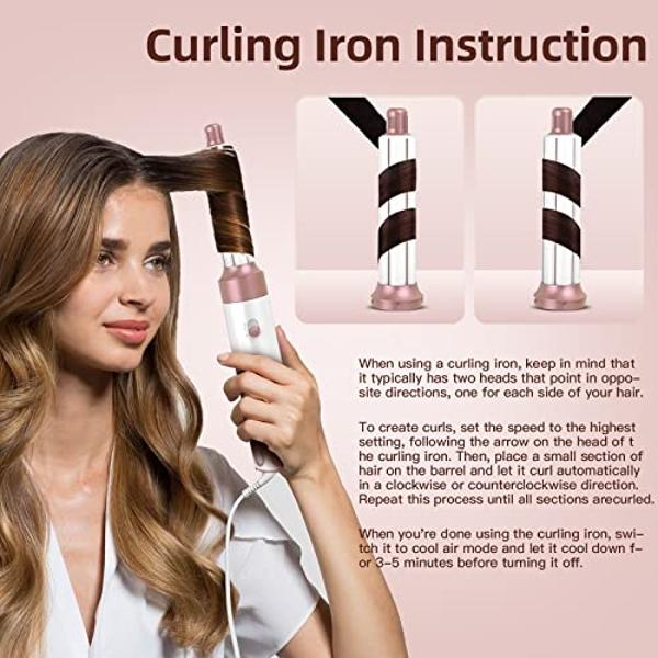 MIEARA 5 in 1 Hair Air Styler, Ionic Hair Dryer Brush Hot-Air Curlers, Multi Hair Styler, Blow Dryer for Fast Drying Straightening Volumizing Curling Styling