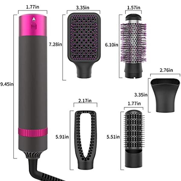 SDLOGAL Hair Straightener Brush, Hair Straightener Comb Straightening Brush for Women, with 5 Temps & Fast Heating, Easy and Fast Salon-Style, Plus Dual Voltage Travel Friendly-(Ro