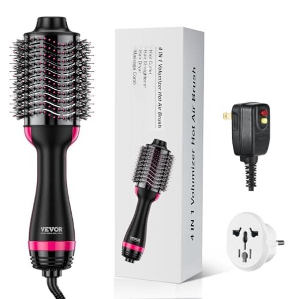3 in 1 Air Styler with Travel Case - Ionic Hair Dryer & Air Wrap Curlers for Curling Drying, 1 Inch Curling Iron Barrel, Frizz-Free Blow Dryer No Heat Damage Fit for All Hair Types