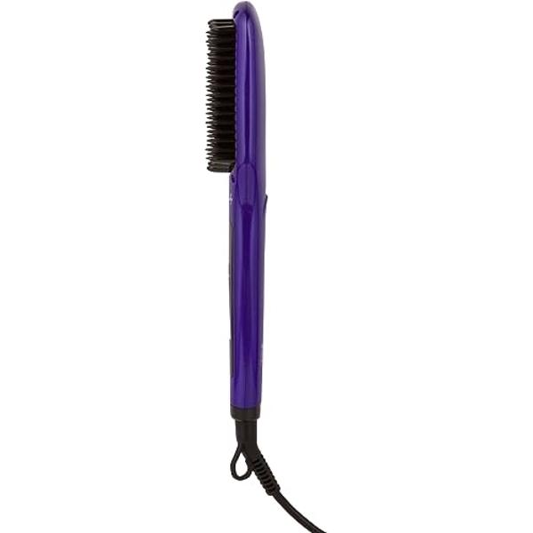 Head Kandy One Upper Hair Straightening Brush with Heat | Hot Brush with Ceramic Plating | Anti Scald Technology | Purple