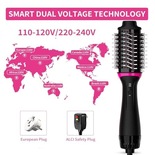Blow Hair Dryer Brush One-Step Hot Air Brush and Volumizer, Oval Brush for Blow Drying, 4 in 1 Styling Tools for Women，2024 New