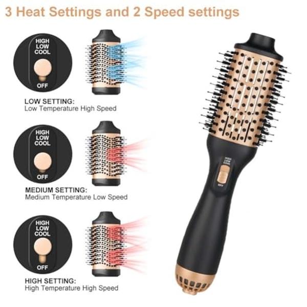 Dual Voltage 5 in 1 Hair Air Styler - Air Wrap Curler with High-Speed Hair Dryer, Straightening & Blow Dryer Brush for Multiple Styling, No Heat Damage Multi-Styler with Travel Cas