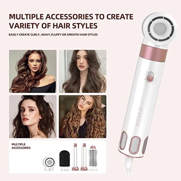 MIEARA 5 in 1 Hair Air Styler, Ionic Hair Dryer Brush Hot-Air Curlers, Multi Hair Styler, Blow Dryer for Fast Drying Straightening Volumizing Curling Styling
