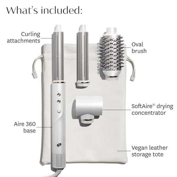 T3 Aire 360 Multi-Styler & Blowout System, Rapid Drying Hair Dryer, Ceramic Curling Attachments, Oval Brush & Drying Concentrator | Blowouts & Long-Lasting Curls | 1800 watts