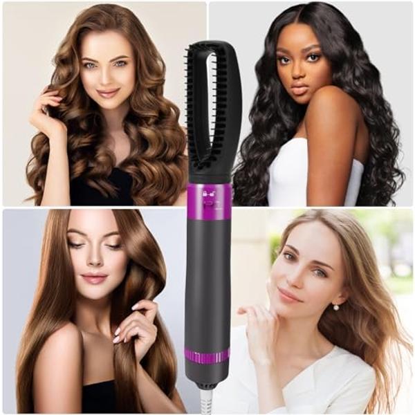 Blow Dryer Brush, Alledge 5 in 1 Hair Thermal Brush and Styler Set for Easy Salon-Style Blowouts with Detachable Negative Ionic Brush Head and Comb for Hair Drying Straightening Cu