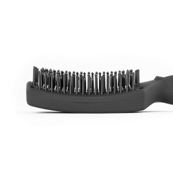 L'ANGE HAIR Le Vite Curve Ceramic Straightening Brush | Heated Straightener Flat Iron for Smooth, Anti Frizz Hair | for All Hair Lengths | Hot Styling Brush for Effortless Straight