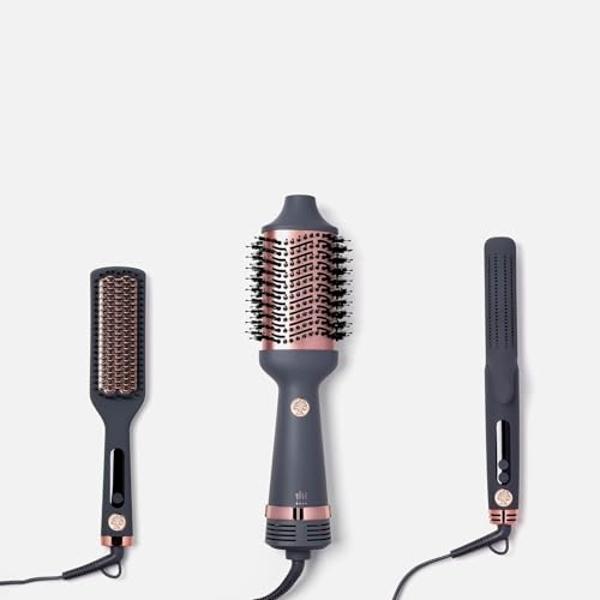 Thermal Brush Heated Round Brush Thermal Hair Brush Hair Curling Brush Ceramic Titanium Barrel, 30s Fast Heating, Tourmaline Ionic Technology for Salon-Quality Blowouts Curls Waves